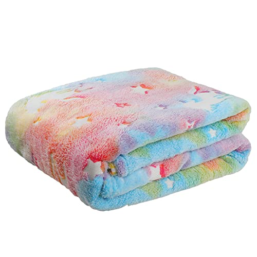 smartelf Glow In The Dark Throw Blankets Luminous Unicorns Blanket for Girls Soft Flannel Fleece Blanket Rainbow Unicorn Toy Bedroom Decor for Girls Kids Birthday Christmas 50x60 inch
