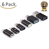 BHSPOWER USB Type C Adapter,Micro USB to USB C Adapter,USB Type C to USB-A, USB C to USB 3.0 Adapter,for MacBook Huawei Google Pixel 2 XL and more-6Pack Black