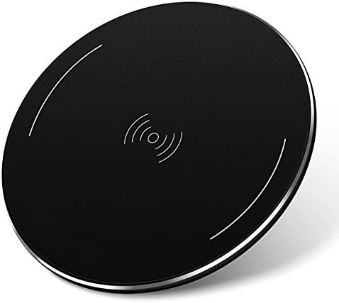 Axillo Wireless Charger, Qi-Certified Ultra-Slim Wireless Charger Compatible iPhone X, iPhone 8/8 Plus, Samsung Galaxy S9 /S9+ /S8 /S8+/ S7/Note 8 More (No AC Adapter) (Black)