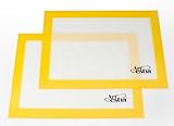 Artestia Premium Silicone Baking Mat, Non Stick Heat Resistant Liners for Cookie Sheets, Quarter Sheet Size, Set of 2 (Lemon Yellow)