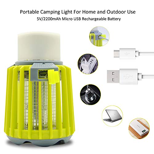 LQS Camping Lantern Flashlight LED Light Bug Zapper,IP67 Waterproof Tent Lantern with 2200 Mah Rechargeable Battery for Indoor and Outdoor Use - Thumbnail 5