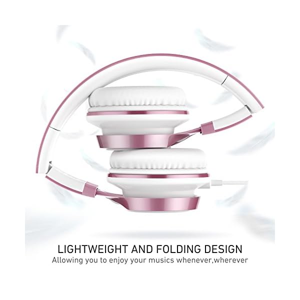 Ailihen MS300 Wired Headphones with Microphone Folding Lightweight Headset for Cellphones Tablets Smartphones Chromebook…