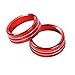 Aluminum Interior Air Conditioner Conditioning Twist Switch Ring Trim for Ford Mustang 2015+(Red)