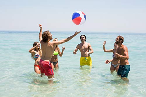 image for Beachgoer 12-Inch Bulk Pack of 12 Red White Blue Beach Ball - Patrioti