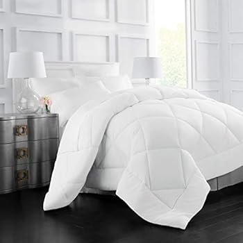 Italian Luxury Goose Down Alternative Comforter - All Season - 2100 Series Hotel Collection - Luxury Hypoallergenic Comforter - Full/Queen - White