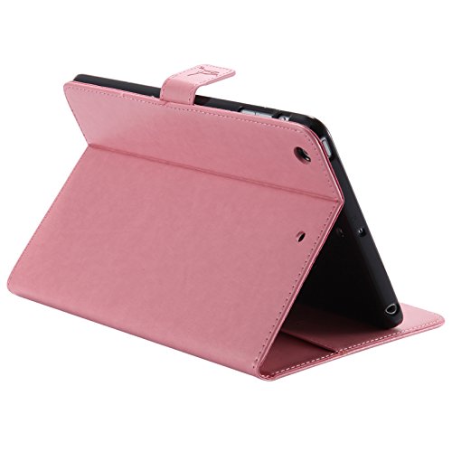 iPad Mini 2 Mini 3 Case, LittleMax(TM) Lightweight PU Leather Flip Stand Embossed Bird & Butterfly & Girl Case Smart Cover with Auto Wake/Sleep for Apple iPad Mini 3/2/1 -#3 Pink - Thumbnail 6