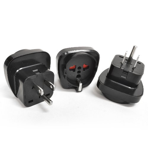 OREI GP-95 Schuko European to USA Grounded Plug Adapter - 3 Pack