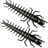 PA Lures 3"" Black Soft Plastic Hellgrammite 8 Pack