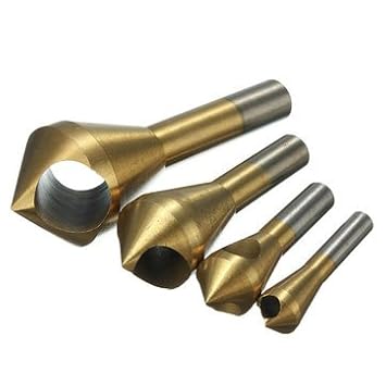 Generic 4Pcs Titanium Coated Countersink & Deburring Bit Metal Wood Drill