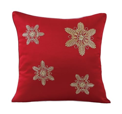 Violet Linen Seasonal Xmas Christmas Holiday Ornaments Solid Vibrant Red Patter…