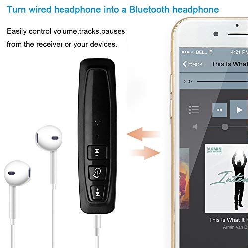 Wireless Bluetooth Receiver V4.1, Portable Hands-Free Bluetooth Car Kits 3.5mm Mini Aux Audio Jack Adapter Support TF Card for Car/Home Audio Stereo Music Streaming Sound System Headphone Speaker