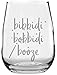 Make Em Laugh Funny Stemless Wine Glass - Bibbidi Bobbidi Booze - Perfect Gifts for Friends and Loved Ones, Funny Wine Glass Prints