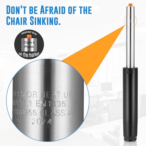Replacement Gas Struts for Office Chair Office Chair 450kg Load Capacity Class 4 Piston Gas Pressure Spring 1000LBS Adjustable Gas Spring for Chair (30-45cm)