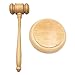 Wood Gavel and Round Block Set for Lawyer Student Judge Auction Sale Teaching Meetings, Unique Craft Gifts Toys