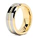 100S JEWELRY Tungsten Rings for Mens Wedding Bands Gold Silver Two Tone Grooved Center Line Size 6-16