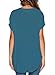Dearlovers Women V-Neck Vintage Solid Blouse Top X-Large Lake Green