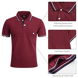 Red Polo Shirts for Men Short Sleeve Tennis Polo