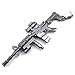 KONOV Mens Army Style Gun Pendant Necklace, 24 inch Chain, Black