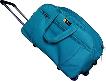 N Choice Fabric Printed Expandable Duffle Bag (Green)