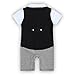 Baby Boys Romper, Toddler Short Sleeve Outfits Infant Tuxedo Onesie with Bow Tie