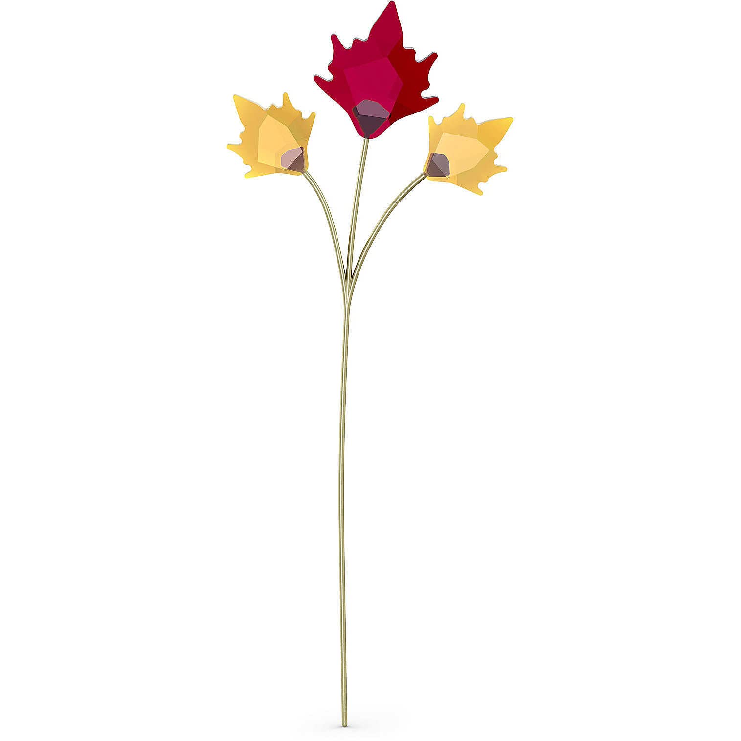 Swarovski Autumn Leaves Single Flower, Coloured Crystals with Champagne Gold Tone Plating, from the Swarovski Garden Tales Collection