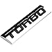 Auto Dynasty Chrome Finish Metal Emblem Turbo Badge, (Black Letter)