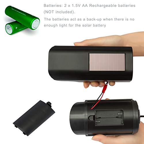 TOROTON Bullet Dummy Fake Surveillance Security CCTV Solar Powered Camera Simulation Monitor with LED Flashing Light, Outdoor and Indoor Use for Homes & Business, 1 Pack - Thumbnail 3