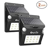 OxyLED OxySol SL07 Dual Motion Sensors Solar Wall Light, 210 Degrees Sensing Range Path Light(2pack)