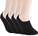 Pro Mountain No Show Socks Women Wide Toe Box For Health Y Heel Forefoot Size S Black 4 Pack Cotton Cushion Footies Loafer Sneakers US Shoe 6-8