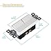ENERLITES Double Paddle Rocker Decorator Switch, Ground Terminal, Clamp-Type Back Insert Wiring, Copper Wires Only, Single Pole, Residential/Commercial Grade, 15A 120-277VAC, 62834-W, White
