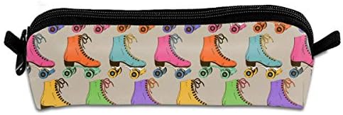 EQAZV Colorful Roller Skates Students Canvas Pencil Case Pen Bag Pouch Stationary Case