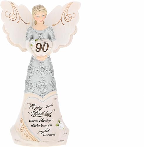 Pavilion Gift Company Birthday Angel Figurine Engelfigur, Weiß/Silberfarben