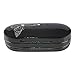 OptiPlix Dual Glasses and Contacts Case - Double Sided 2 in 1 Clamshell Hard Case for Eyeglasses and Contact Lenses with Mirror - Black with Silver Butterfly and Gloss Finish