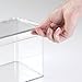 mDesign Stackable Plastic Storage Bin Box with Hinged Lid Organizer for Vitamins, Supplements, Serums, Essential Oils, Medicine Pill Bottles, Adhesive Bandages, First Aid Supplies - Clear