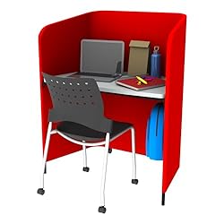 Learniture Black Workstation Privacy Carrel Study