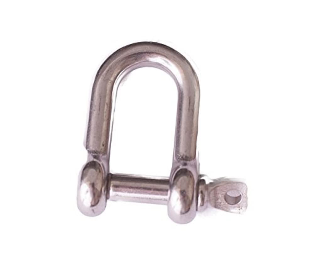 Merriway BH04993 D-Shackle, 316 Marine Grade M8, Stainless Steel Finish