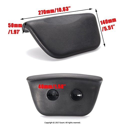 ESSORT Bathtub Pillow, Large Spa Mesh Pillow, Luxury Comfortable Soft Bath Cushion Headrest, for Shoulder Neck Support Backrest, Fits Any Size of Tubs, Jacuzzi (Black, PU Compact Version)