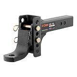 CURT 45901 Adjustable Trailer Hitch Mount Fits 2 Receiver, 6-3/4-Inch Drop, 5-1/4-Inch Rise, 1-Inch Ball Hole