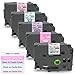 Replace P Touch TZe Tape 12mm 1/2 inch (Berry Pink/Pastel Pink/Purple/Blue/White) Compatible TZeMQP35 TZeMQF31 MQE31 MQ531 TZe-231 0.47" Laminated Label Tape, for Brother PTD210 PTD400 PTD200 primary