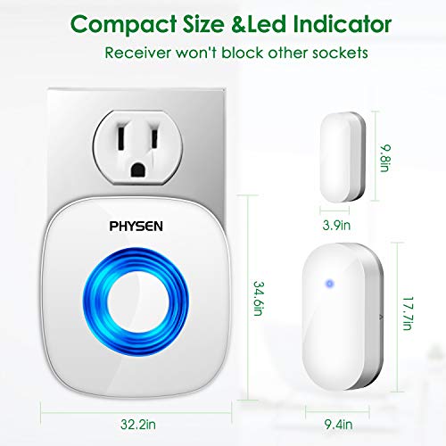 Door Chime Wireless Door Sensor PHYSEN 2020 Upgraded Window Alarm Door
