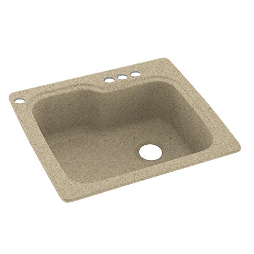 Swanstone KS02522SB.122-4 4-Hole Solid Surface Kitchen Sink, 25" x 22", Prairie