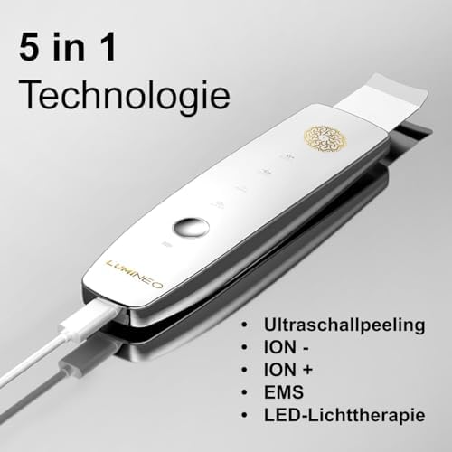 Ultraschallpeeling-Gerät & Porenreiniger Set – Inkl. 400ml Lifting-Toner & Mitesserentferner, 5-in-1 Skin Scrubber mit Ionen, EMS & LED – Für strahlende Haut & Anti-Aging