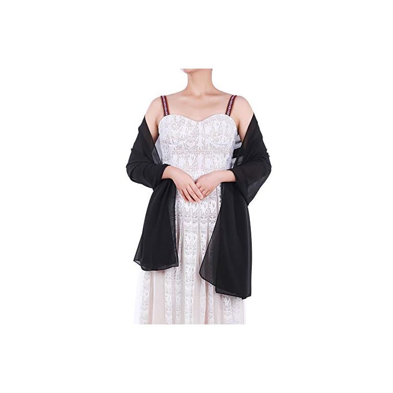 thumbnail image 2 of Lightweight Chiffon Shawl Wrap - Perfect For Weddings, Parties & Special Events 2 of 13
