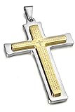 FUNRUN Stainless Steel Mens English Lord's Prayer Cross Pendant Necklace,Chain 24''
