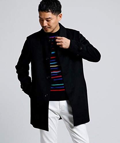 Amazon タケオキクチ Takeo Kikuchi カシミヤ混ウールスタンドカラーコート メンズ コート ビジネス 結婚式 カシミヤ 02 M ブラック 019 コート ジャケット 通販