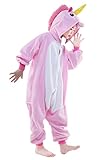 Newcosplay Homewear Childrens Unicorn Pajamas Sleeping Wear Animal Onesies Cosplay Costume (115#, Unicorn Pink)