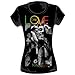 Bob Marley - One Love Stripes Juniors T-Shirt in Black, Size: Medium, Color: Black