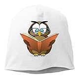 Woman Skull Cap Beanie Owl Reading Headwear Knit