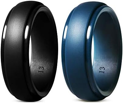 YTF Silicone Wedding Ring for Men, Mens Rubber Silicone Wedding Bands - 5 Pack / 2 Pack