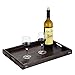 JPCRAFT Simply Espresso Brown Rectangle Wooden Serving Tray Breakfast Tray with Handles, 17 by 12-Inch